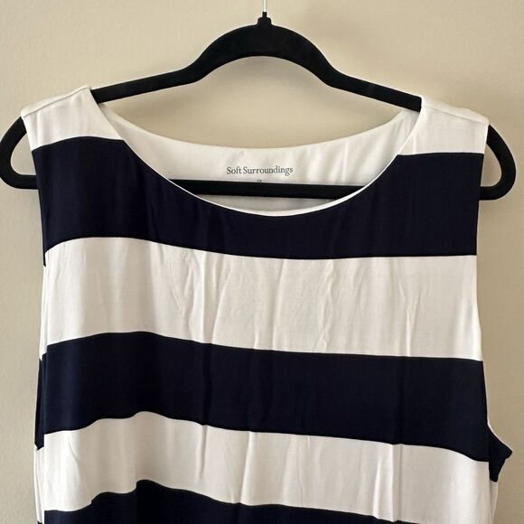 NWT Soft Surroundings‎ Blue White Striped Vela Infinity Maxi Dress Stretch Sz 2X - Picture 7 of 15